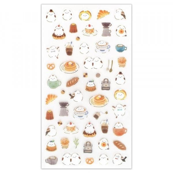 NB Co. Sticker Sheet - Long-tailed Tit Bird x Cafe | Papermind Shop