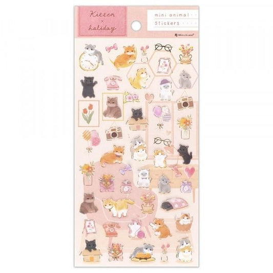 NB Co. Sticker Sheet - Kitten x Holiday | Papermind Shop