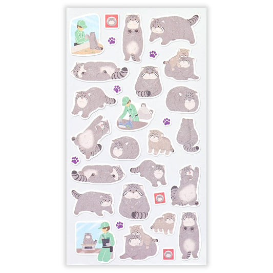 NB Co Sticker Sheet - Zoom-in Animal Pallas's Cat
