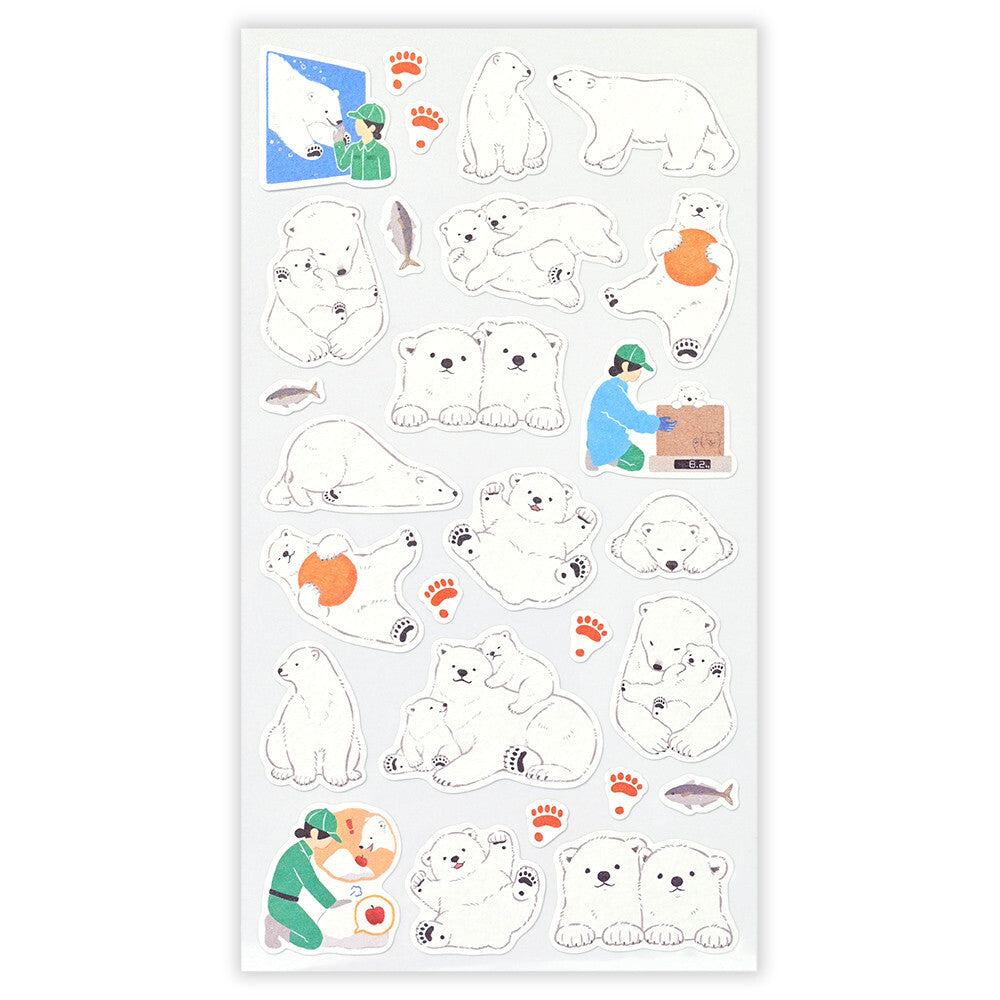 NB Co Sticker Sheet - Zoom-in Animal Polar Bear