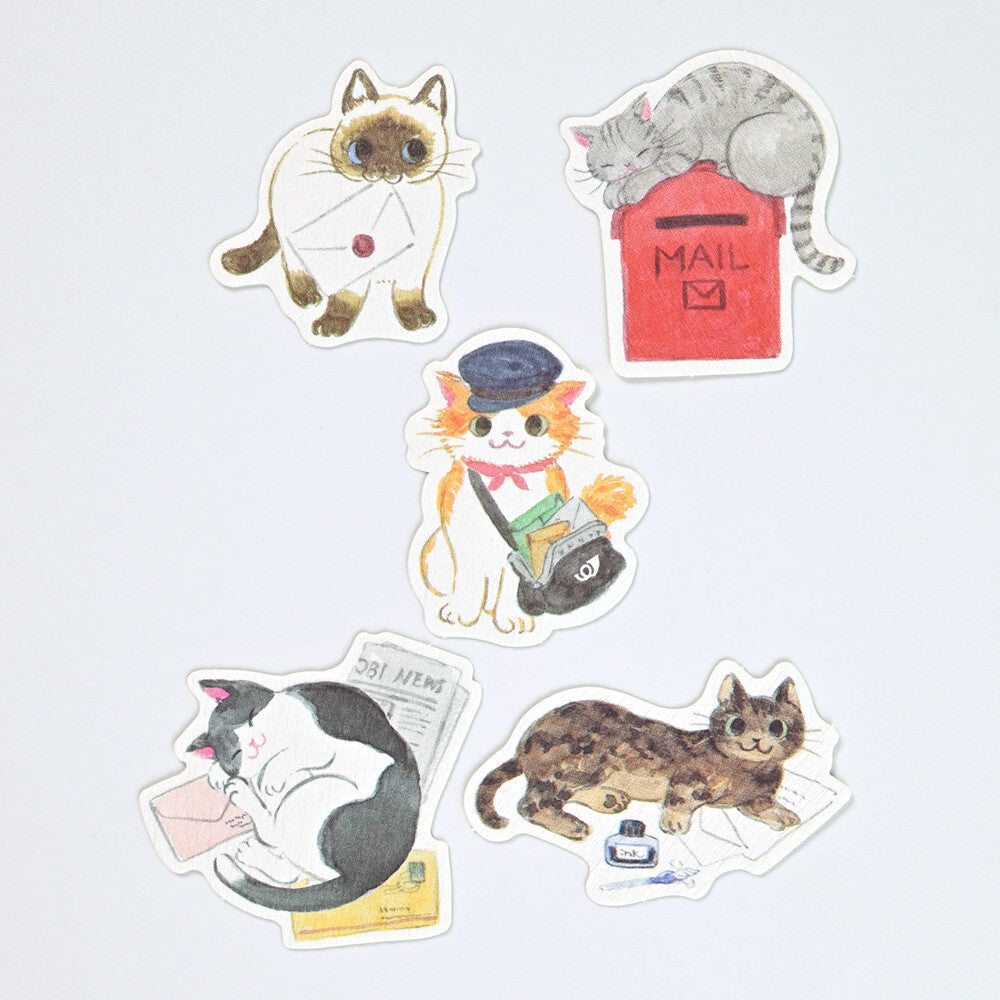 NB Co Nekorobi Flake Stickers - Cats Lying down Letter Style