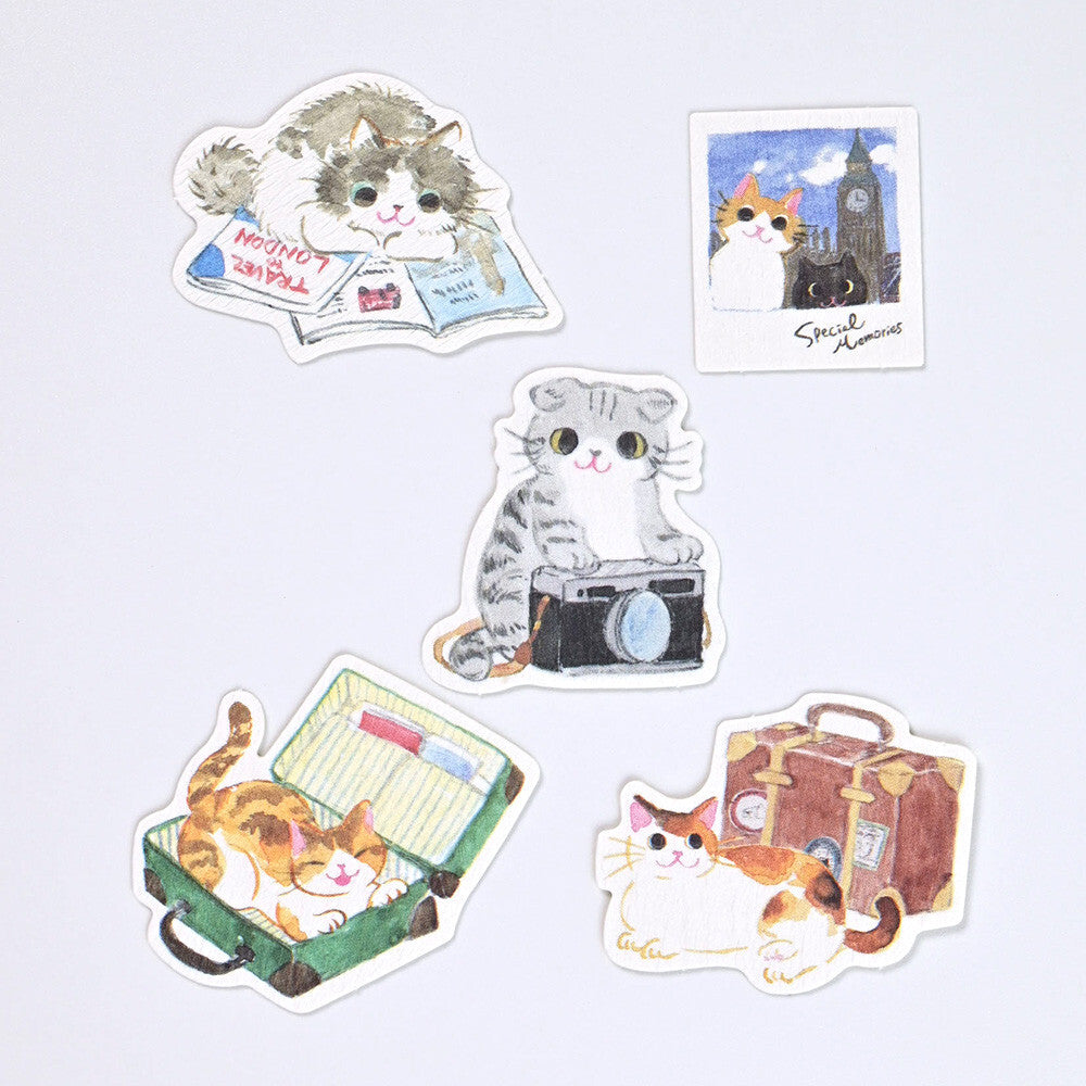 NB Co Nekorobi Flake Stickers - Cats Lying down Travel