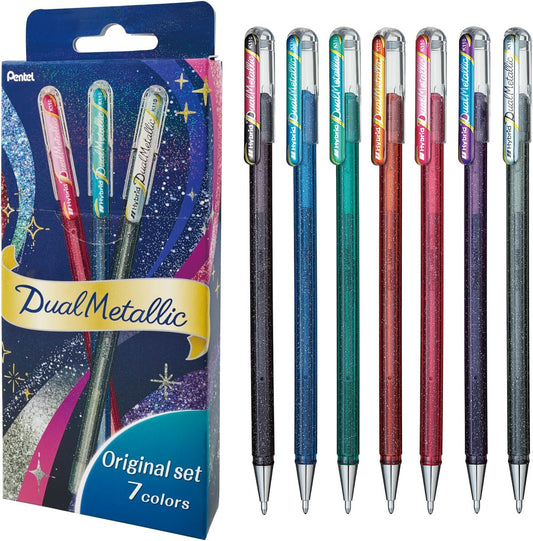 Pentel DualMetallic Glitter-ink Ballpoint Pens Set of 7 Original Colors | Papermind Shop