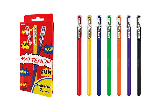 Pentel Mattehop Color Ball Pen 7 Color Set - Original Set
