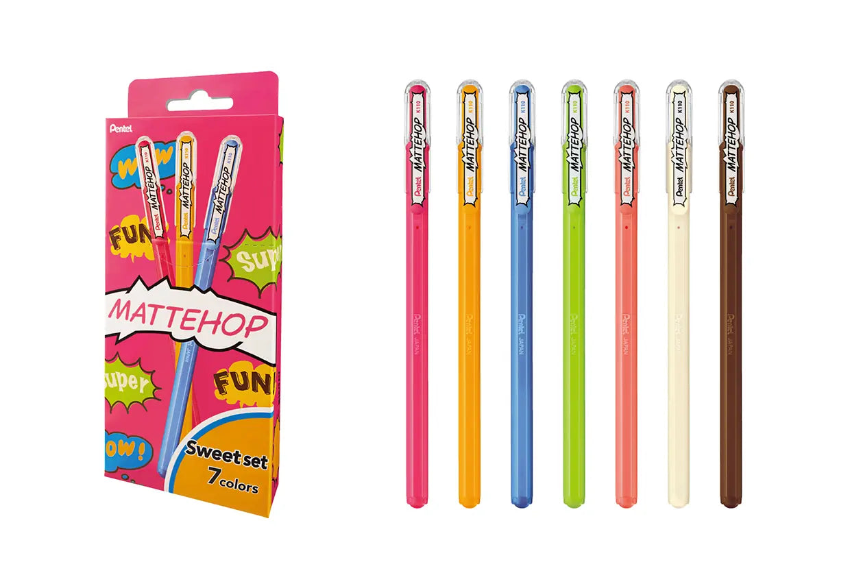 Pentel Mattehop Color Ball Pen 7 Color Set - Sweet Set