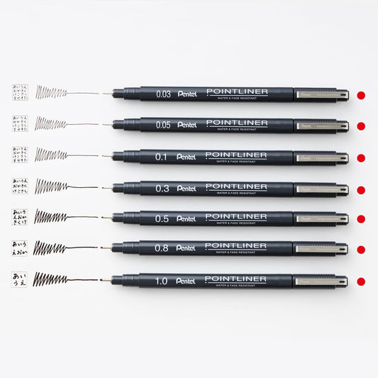 Pentel Pointliner - Set of 7 Marker Pens | Papermind Shop