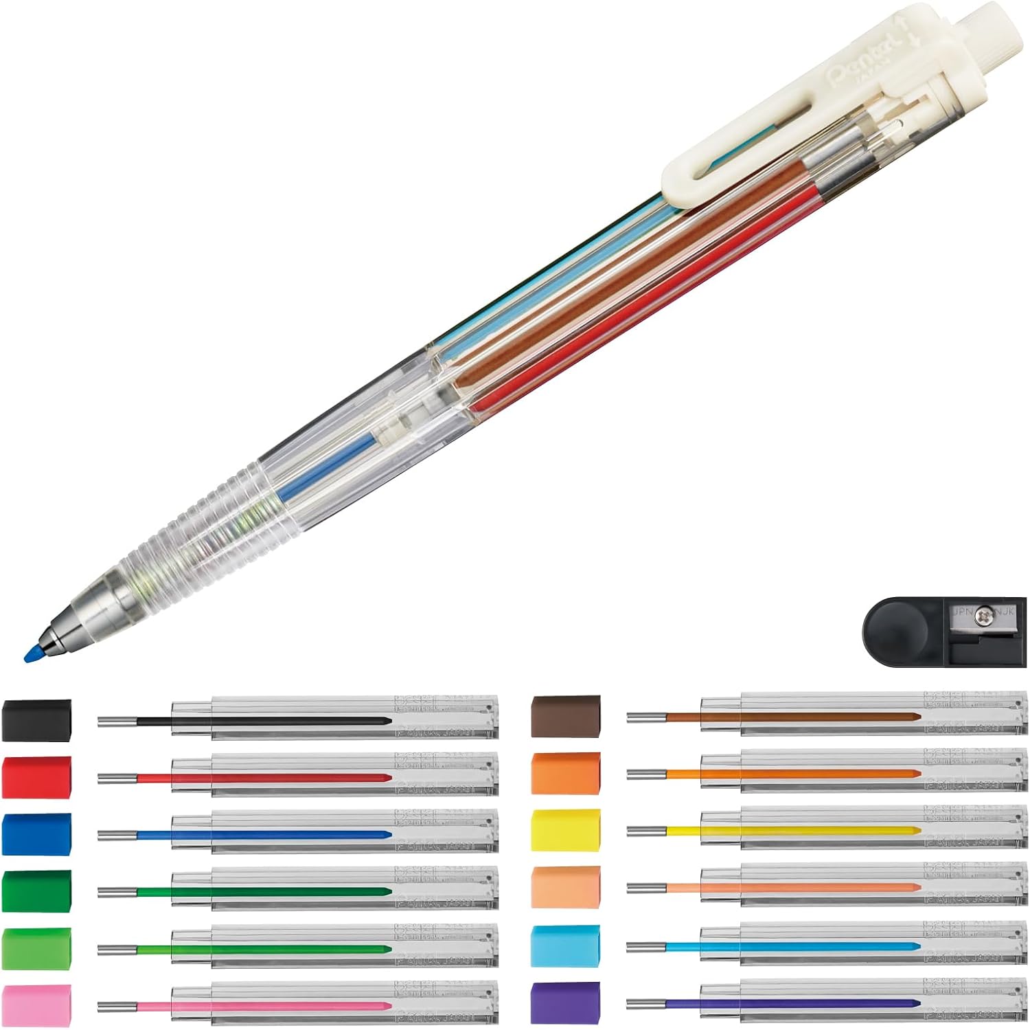 Pentel Art Multi8 Holder Pencil (8 Color Leads, Includes Refill Set)