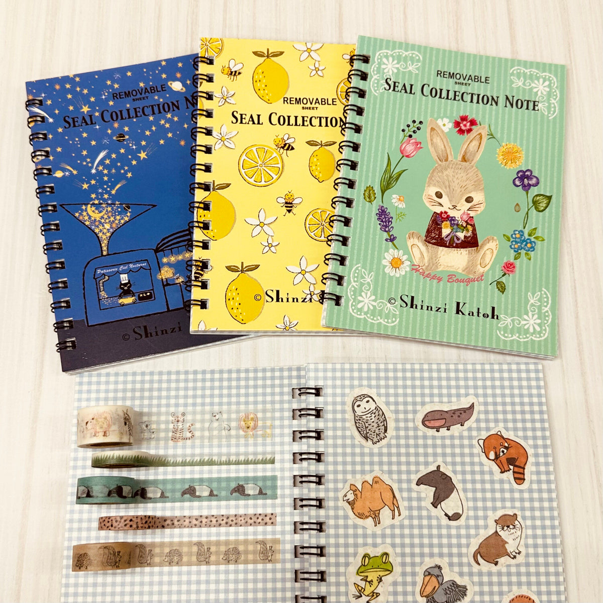 Seal-Do Printing Sticker Album A6 (40 pages) – Spring Flower Rabbit | Shinzi Katoh Design - Shop Notebooks and Japanese Stationery at Papermind Stationery Shop