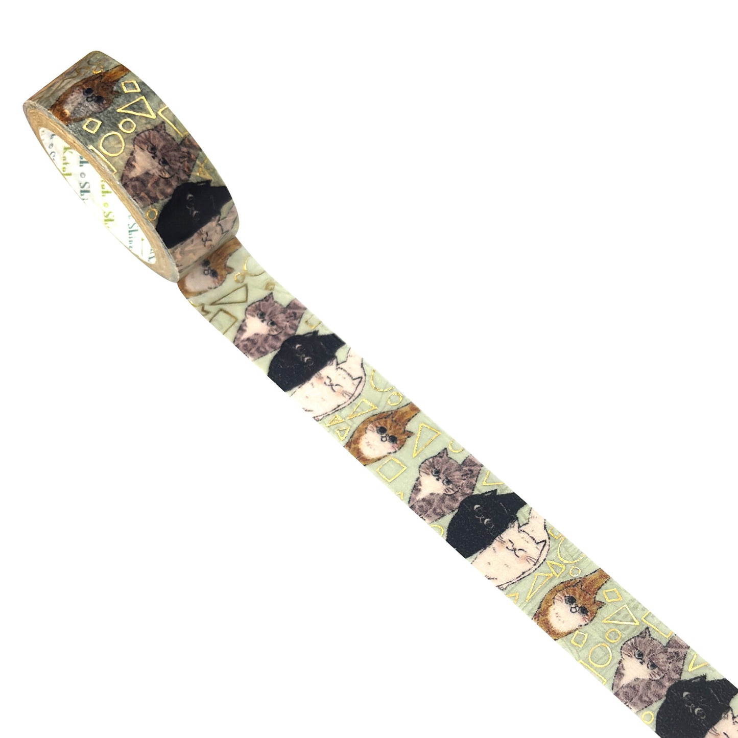 Seal Do Printing 15mm Washi Tape - My Dear Cats Sparkly Curious