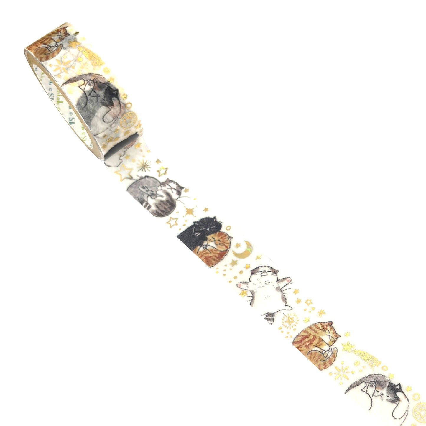 Seal Do Printing 15mm Washi Tape - My Dear Cats Sparkly Happy Nap