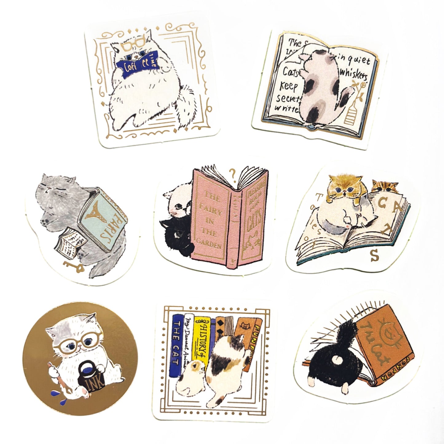 Seal Do Printing Flake Stickers - Sparkling Cat Reading Club