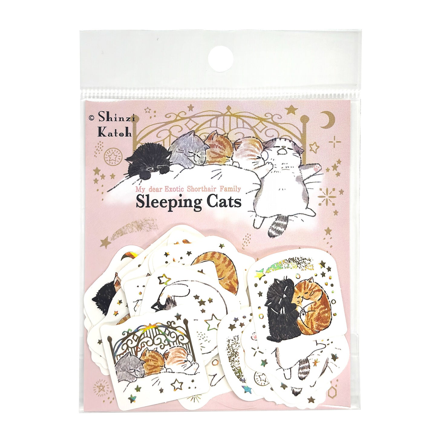 Seal Do Printing Flake Stickers - Sparkling Sleeping Cats | papermind Stationery