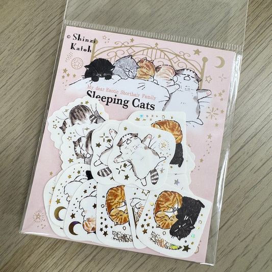 Seal Do Printing Flake Stickers - Sparkling Sleeping Cats