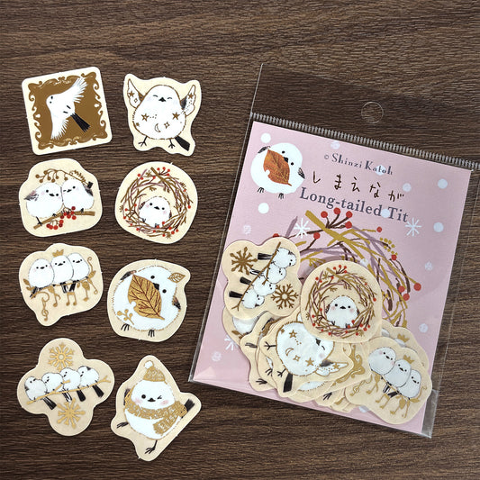 Seal Do Printing Flake Stickers - Sparkling Long-tailed Tit Bird