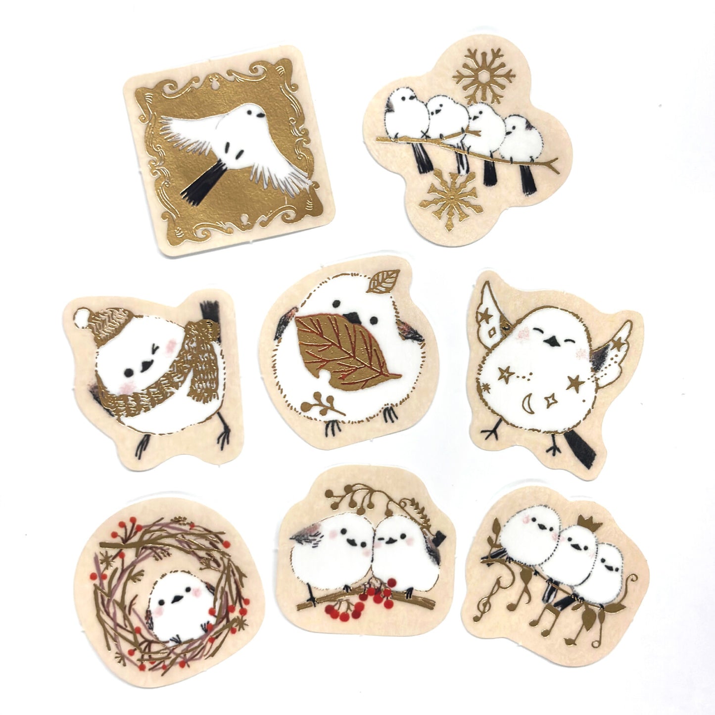 Seal Do Printing Flake Stickers - Sparkling Long-tailed Tit Bird