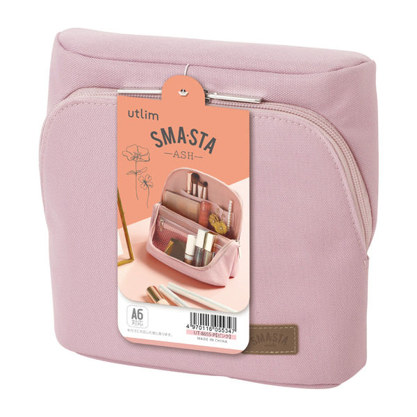 Sonic Smart-Sta Wide Ash Mobile “Stand Bag-in-Bag U-trim” Pink