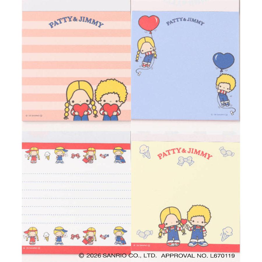 Sanrio Square Retro Memo Pad - Patty & Jimmy [Sunstar Stationery] | Papermind Shop