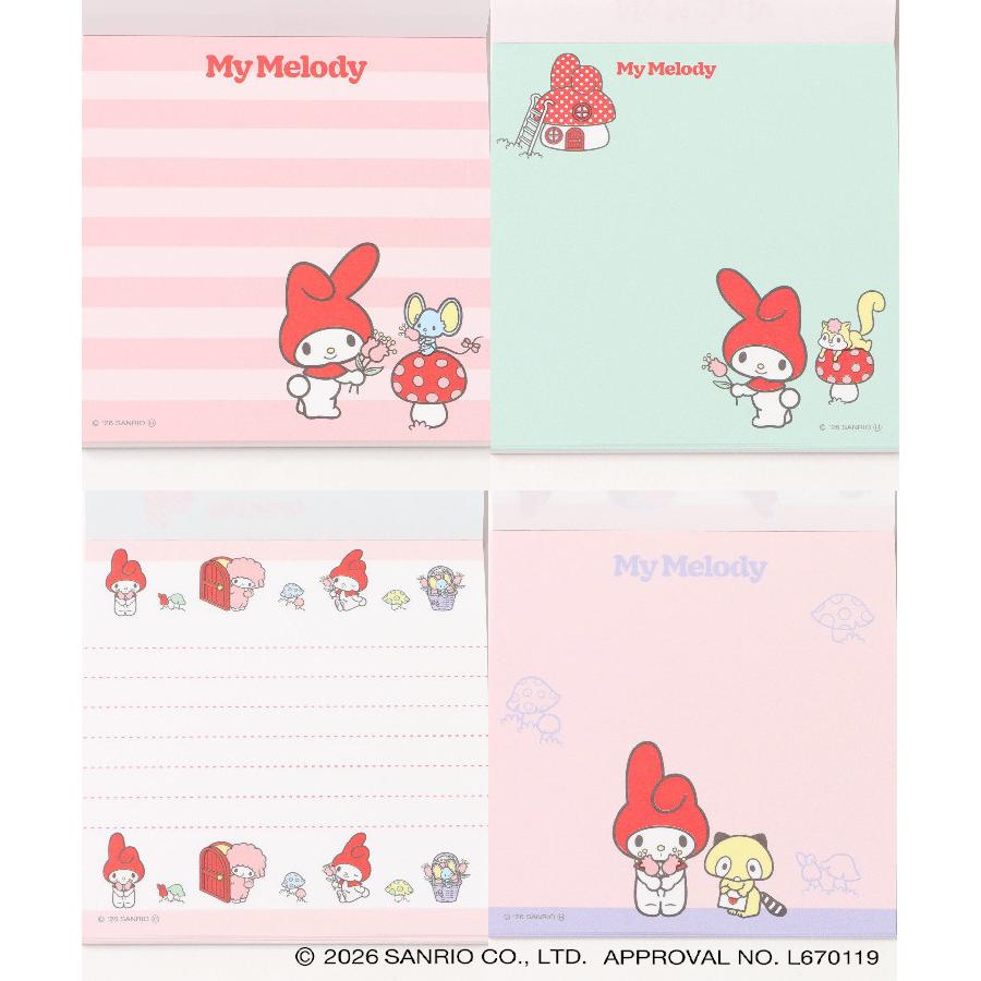Sanrio Square Retro Memo Pad - My Melody [Sunstar Stationery] | Papermind Shop