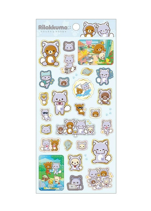 Rilakkuma x Awawa Neko Sticker Sheet SE74301 San-X