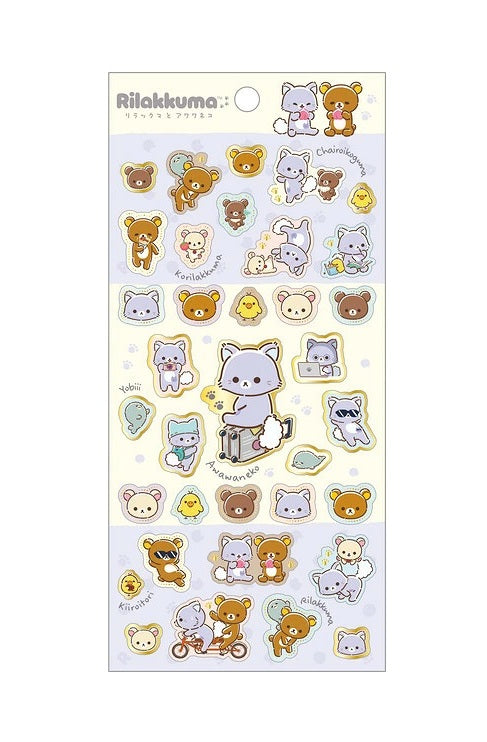Rilakkuma x Awawa Neko Sticker Sheet SE74302 San-X