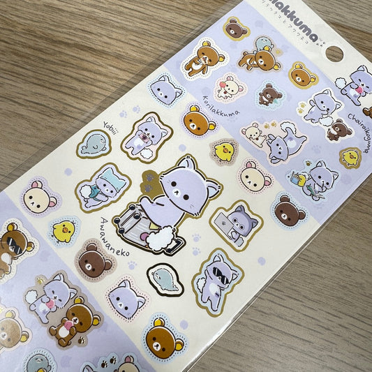 Rilakkuma x Awawa Neko Sticker Sheet SE74302 San-X