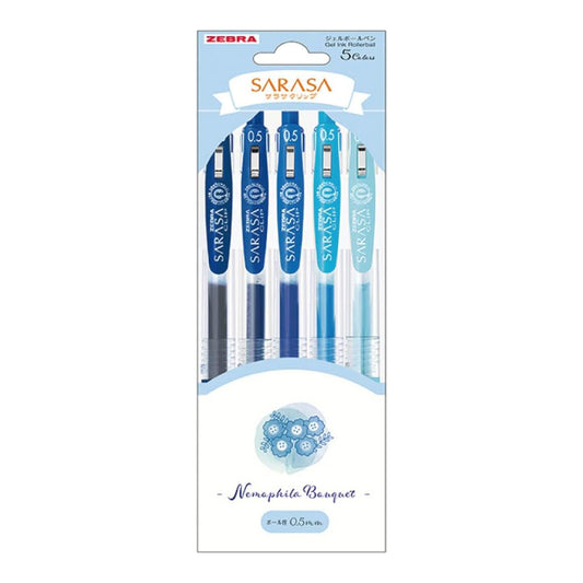 Zebra Sarasa Clip 0.5mm 5 Color Bouquet Set - Nemophila