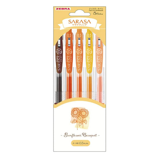 Zebra Sarasa Clip 0.5mm 5 Color Bouquet Set - Sunflower