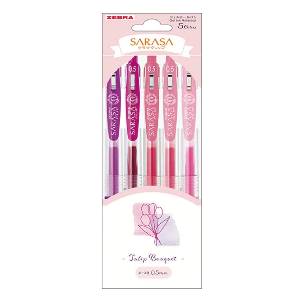 Zebra Sarasa Clip 0.5mm 5 Color Bouquet Set - Tulip