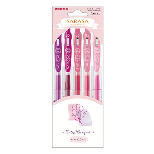 Zebra Sarasa Clip 0.5mm 5 Color Bouquet Set - Tulip