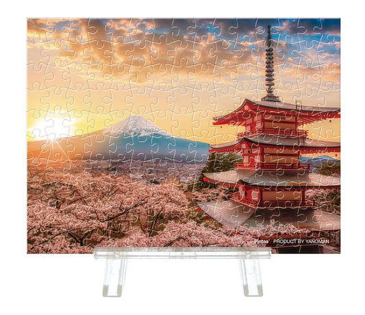 Yanoman Petit Paris Clear Jigsaw Puzzle 150 Pcs - Japanese Scenery Mt.Fuji And Cherry Blossoms | Papermind Stationery