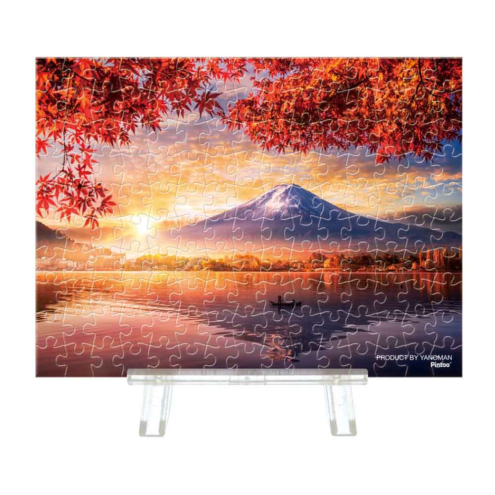 Yanoman Petit Paris Clear Jigsaw Puzzle 150 Pcs -  Japanese Scenery Autumn Leaves And Mt. Fuji By The Lake | Papermind Stationery
