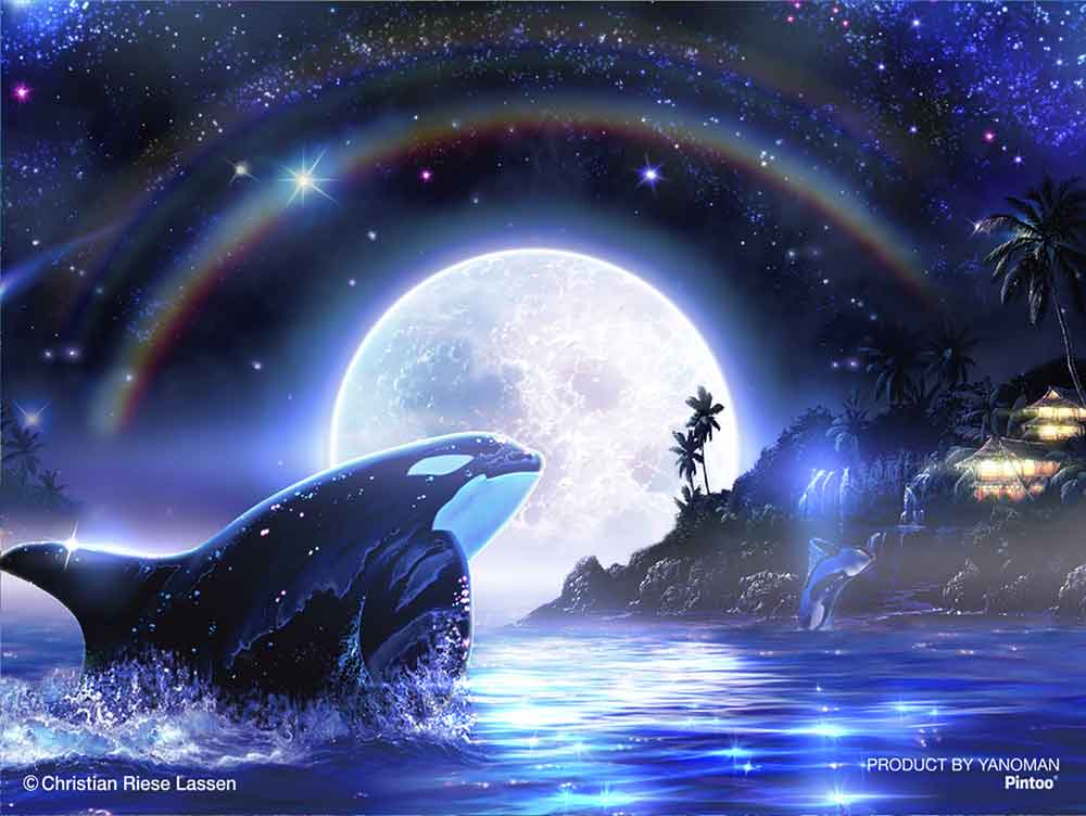 Yanoman Petit Paris Clear Jigsaw Puzzle 150 Pcs - Painting Orca Moon 3 | Papermind Stationery
