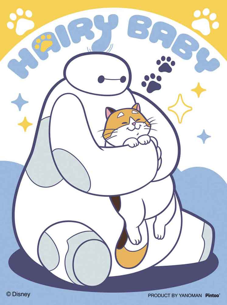 Yanoman Petit Paris Clear Jigsaw Puzzle 150 Pcs - Disney Hairy Baby/Baymax & Mochi | Papermind Stationery