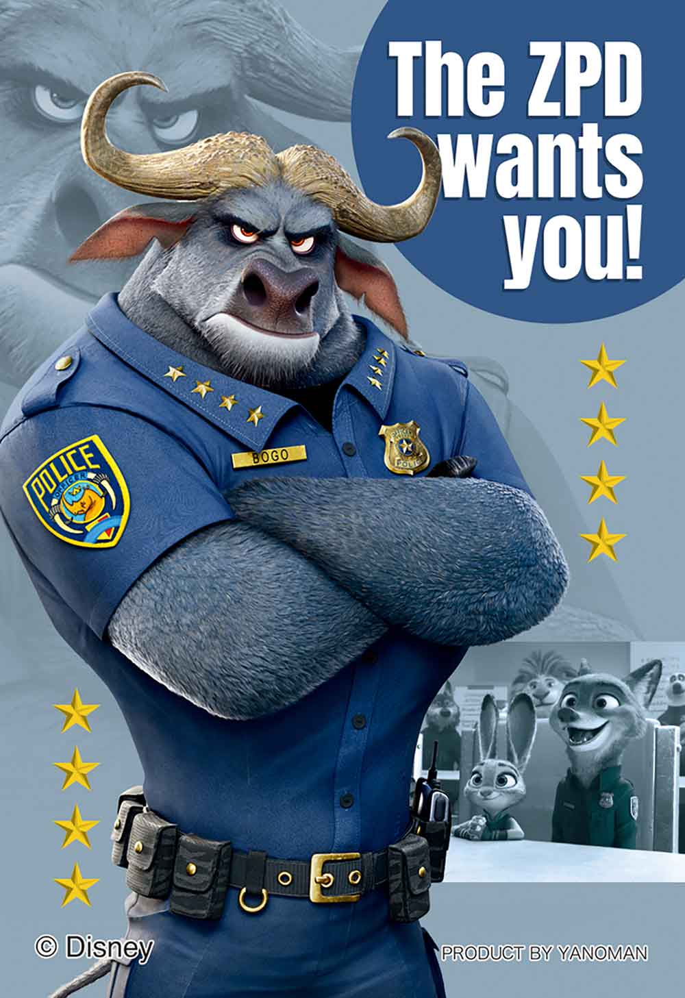 Yanoman Jigsaw Puzzle Copan 70 Pcs - Disney Zootopia Chief Bogo | Papermind Stationery