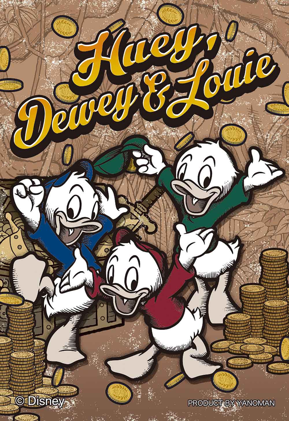 Yanoman Jigsaw Puzzle Copan 70 Pcs - Disney Vintage/Huey & Dewey & Louie | Papermind Stationery
